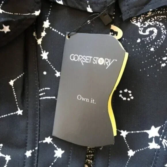 Corset Story Astronomy Print Sleeved Corset Top UK 6 US 2 - Picture 7 of 9